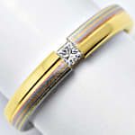 Tricolor-Gold-Ring Princess-Diamant lupenrein