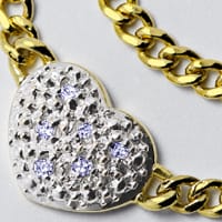 zum Artikel Gold-Collier mit glitzerndem Diamanten-Herz, R1329