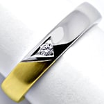 Diamantring lupenreiner Brillant Bicolor-Gold
