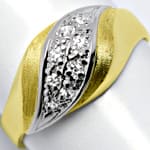 Top Ring 0,15ct Diamanten in Gelbgold Weißgold