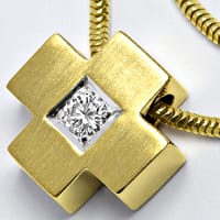 zum Artikel Collier Brillant-Kreuzanhänger mit Goldkette, R1339