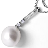zum Artikel Brillant-Collier lupenrein, riesige AAA Perle, R1355