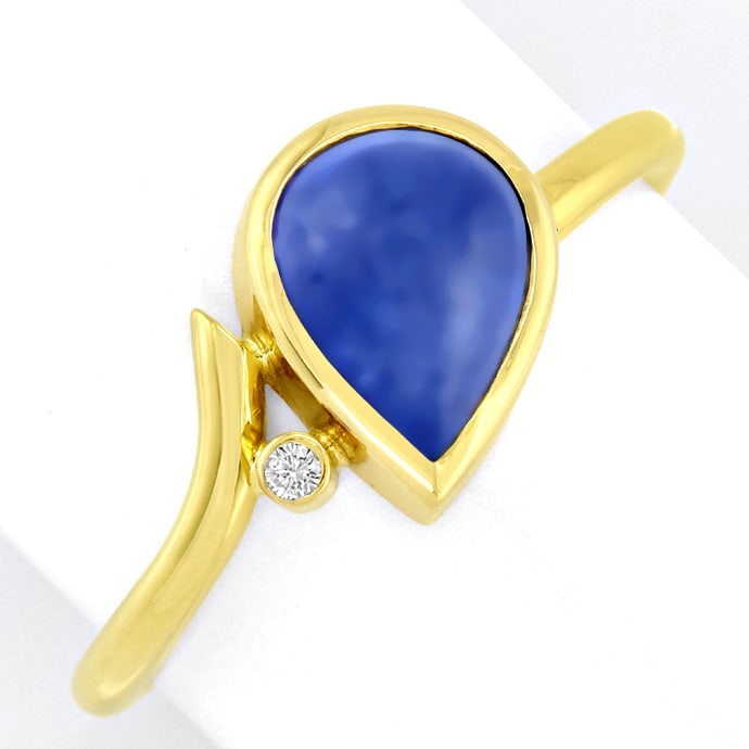 Foto 2 - Design-Ring blauer Saphir lupenreiner Diamant, R1399