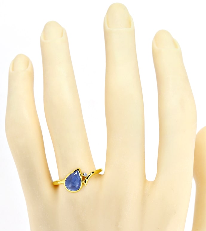 Foto 4 - Design-Ring blauer Saphir lupenreiner Diamant, R1399