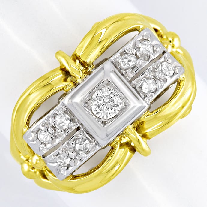 Foto 2 - Damenring Handarbeit antik Diamanten 14K Gold, R1405