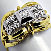 zum Artikel Damenring Handarbeit antik Diamanten 14K Gold, R1405