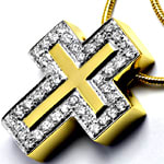 Diamanten-Kreuz-Anhänger mit Schlangenkette