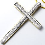170 Diamanten in Kreuz-Anhänger mit Goldkette