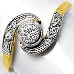 Jugendstil-Ring 0,32ct Diamanten Gold Platin