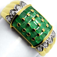 zum Artikel Gold-Bandring Brillanten 2ct Smaragd-Carrees, R1541