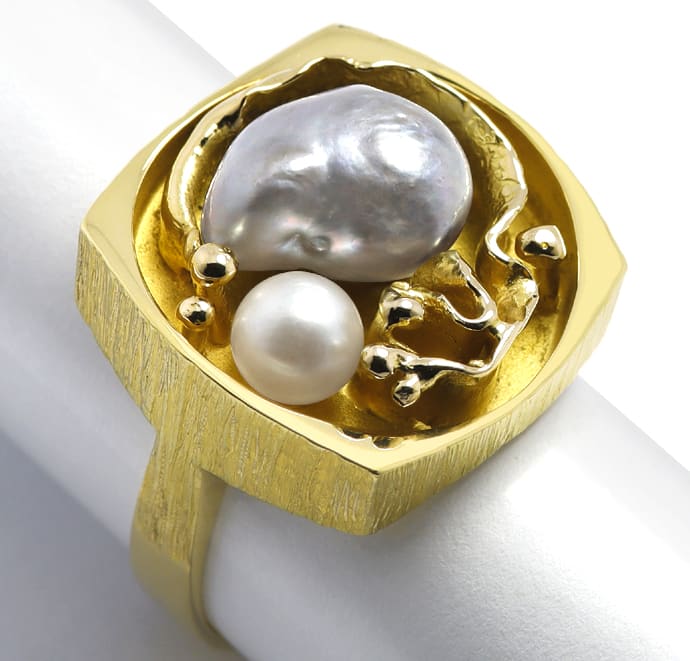 Foto 1 - Designer-Goldring Perlen bis 12mm massiv 18K, R1575