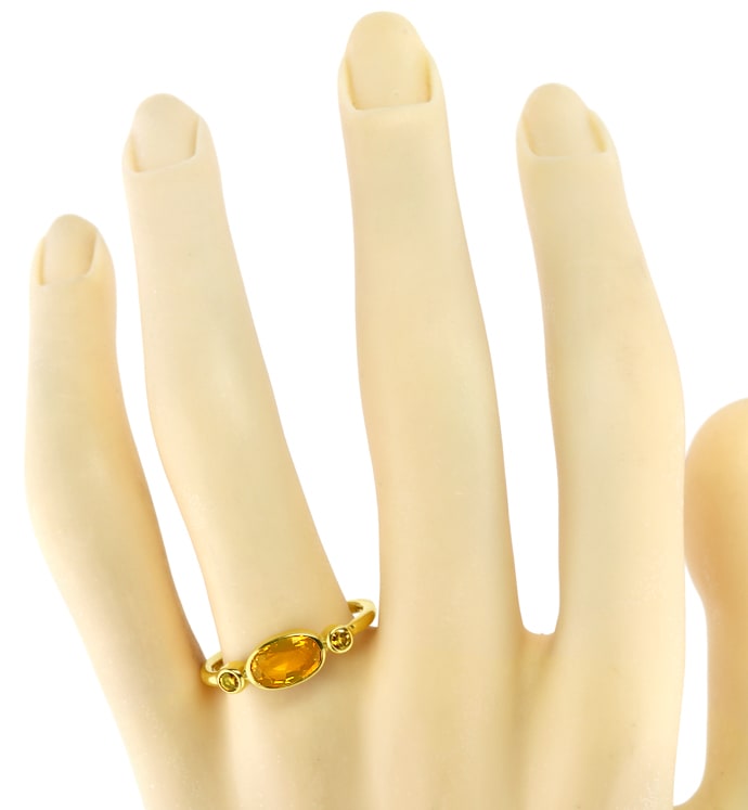 Foto 4 - Diamanten-Gelbgoldring 1,45ct gelber Saphir, R1578
