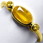 Diamanten-Gelbgoldring 1,45ct gelber Saphir