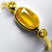 zum Artikel Diamanten-Gelbgoldring 1,45ct gelber Saphir, R1578