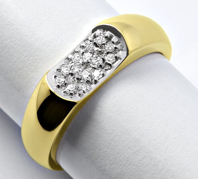 Foto 1 - Design Bandring mit 14 Diamanten in 14K Gold, R1660