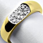 Design Bandring mit 14 Diamanten in 14K Gold