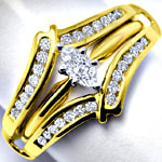 Goldring zweiteilig Diamant-Navette Brillanten