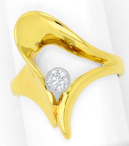 Foto 2 - Super Designer-Brillant-Diamant-Ring Gelbgold-Weißgold, R1774