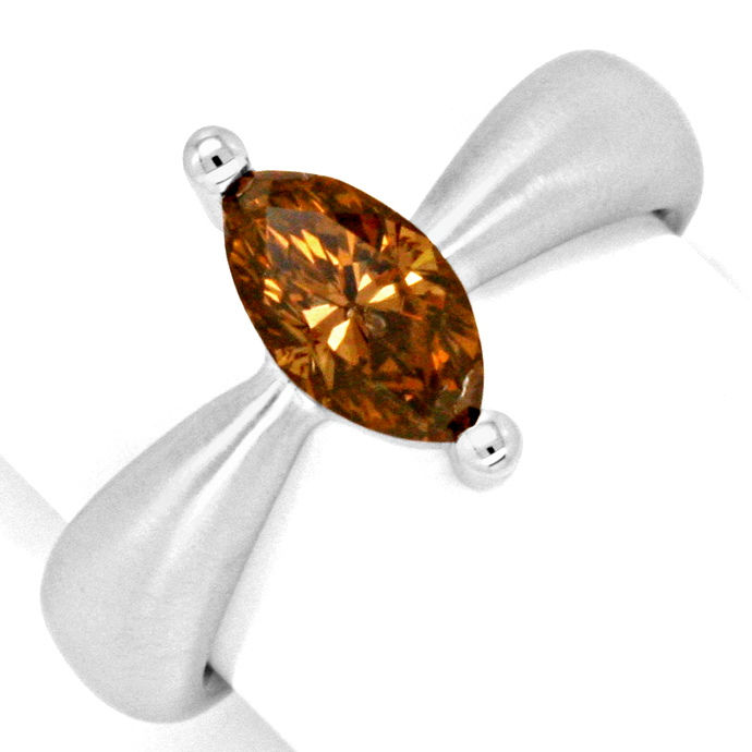 1,3ct Diamant Navette massiv 18K Weißgold-Ring, aus Designer-Solitär-Diamantringe Brillantringe