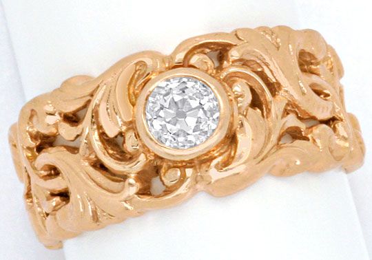 Foto 2 - Diamant-Ring Florales Design 0,50 ct Altschliff Rotgold, R3240