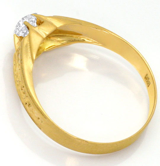 Foto 4 - Original antiker Diamant-Ring Halbkaraeter 14K Gelbgold, R4172