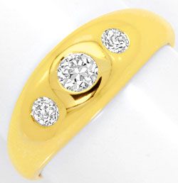 Foto 1 - Band Ring mit drei Diamanten 0,42ct River, 14K Gelbgold, R4764