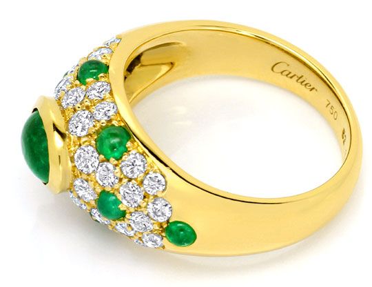 Foto 3 - Original Jewellery Cartier Goldring Brillanten Smaragde, R4787