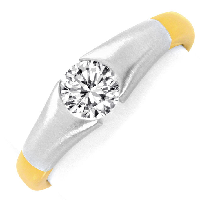 Design-Brillant-Spannring 0,71ct Top Wesselton 18K Gold, aus Designer-Solitär-Diamantringe Brillantringe