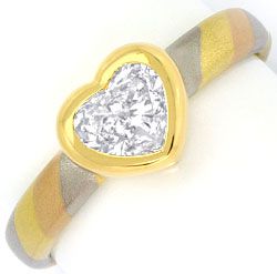 Foto 1 - Designer-Ring mit 0,67ct Diamant im Herzschliff 750/900, R5021