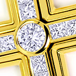 Kreuz mehrteilig 6,57ct Diamanten an Goldkette