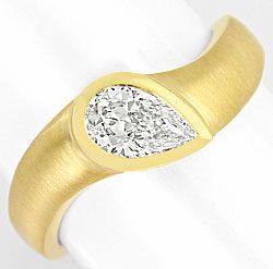 Foto 1 - Diamant Tropfen 0,554ct massiver 18K Designer-Gold-Ring, R5481