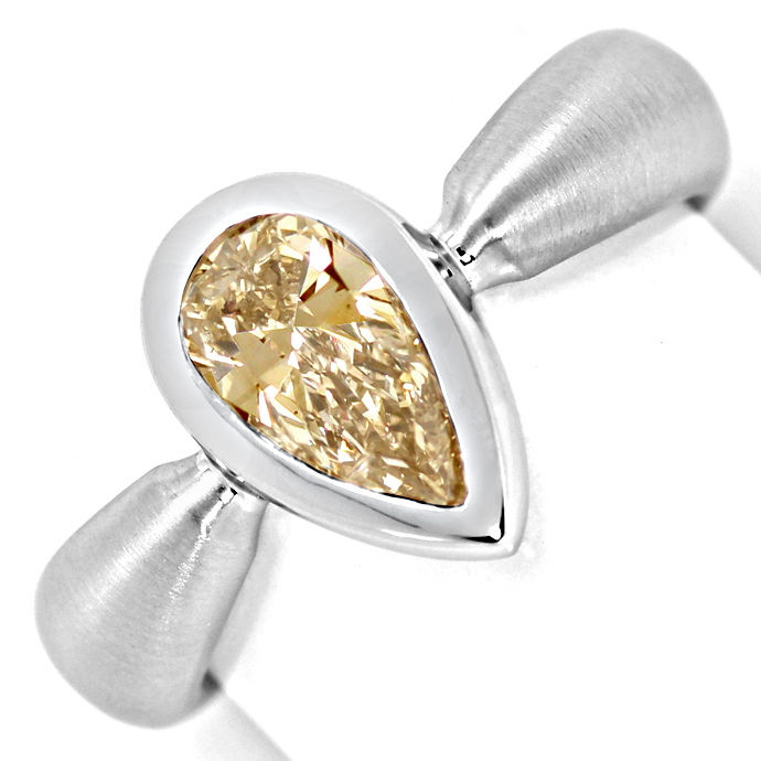 1,01ct Diamant Tropfen mit IGI Expertise Weißgold-Ring, aus Designer-Solitär-Diamantringe Brillantringe