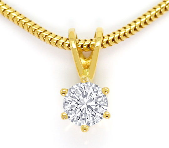 Foto 2 - Diamant Halskette 0,30ct Brillant an Schlangenkette 18K, R6006