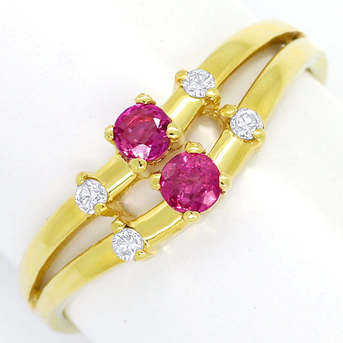 Foto 2 - Diamant Rubin Ring 0,08ct Brillanten 0,26ct Rubine, 14K, R8462