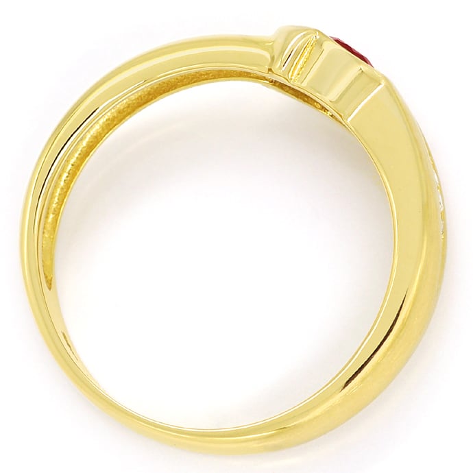 Foto 3 - Rubin und Brillanten in wunderschönem 14K Gelbgold-Ring, R8975