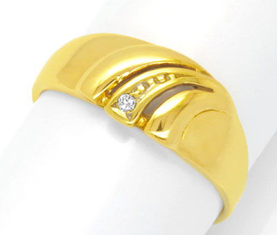 Foto 1 - Super Toller Gold-Ring mit Brillant in River! Gelbgold, S0168