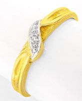 Foto 1 - Moderner Goldring mit Diamant Schweif, 14Karat Gelbgold, S0272
