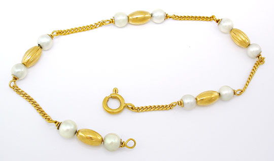 Foto 1 - Juwelier, Gelbgold-Armband, schöne Perlen! 18Karat/750, S0667