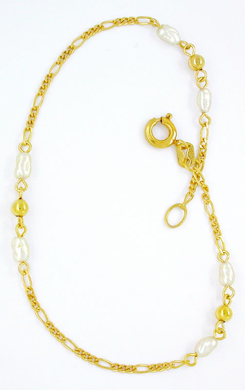 Foto 2 - Gelbgold-Armband mit schönen Biwa Perlen! Neu! Okkasion, S0879