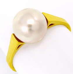 Foto 1 - Wunderschöner Gelbgold-Ring, Spitzen Perle! 14Karat/585, S0900