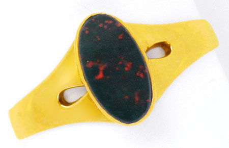 Foto 1 - Sehr alter Gold-Ring! Rotgold! Blutjaspis / Heliotrop!, S0998