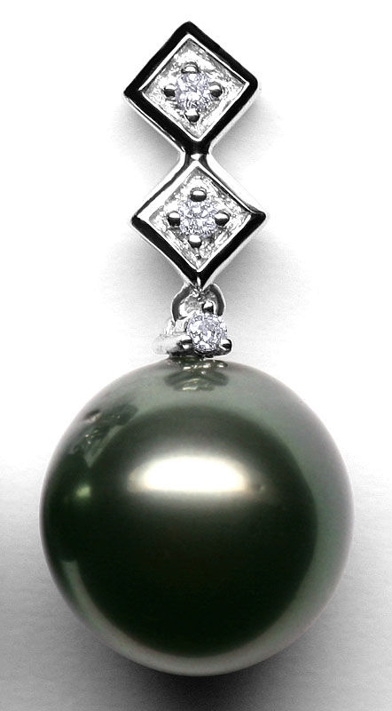 Foto 2 - Original Tahiti Perlen Diamant-Ohrgehänge Weißgold 18K, S1011