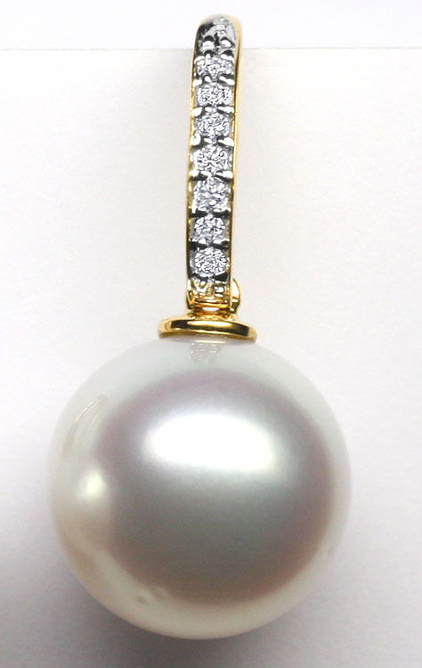 Foto 2 - Südsee Perlen Diamanten-Ohrringe, 18K Gold-Ohrgehänge, S1145