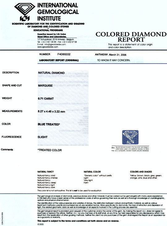 Foto 9 - Ring 0,71ct Blue Diamond Blauer Diamant, Treated, S1302