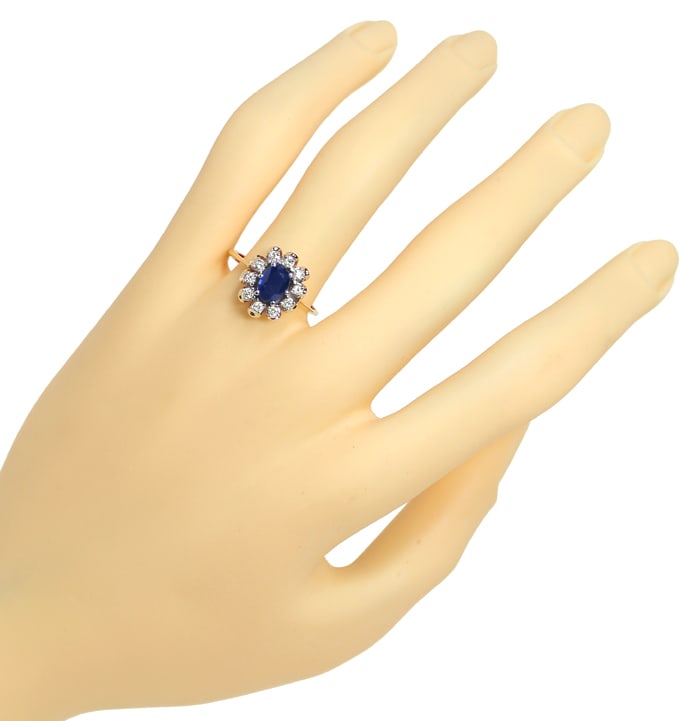 Foto 4 - Diamantring mit 0,75ct blauem Saphir und Brillanten 14K, S1334