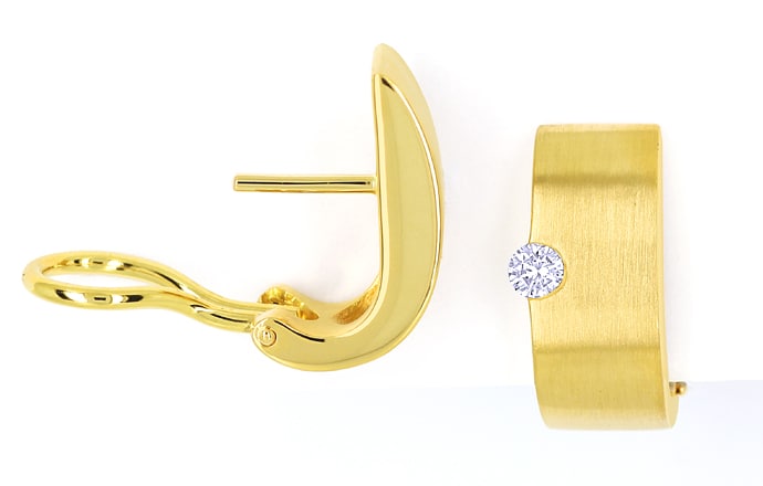 Foto 1 - Diamanthalbcreolen eingespannte Brillanten 18K Gelbgold, S1336