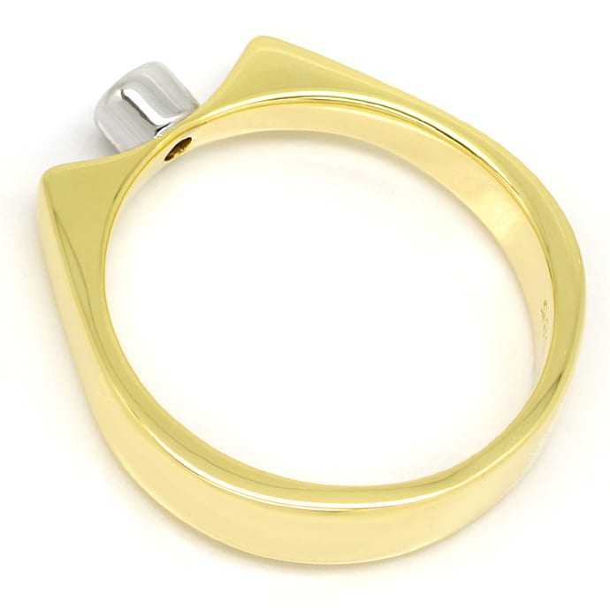 Foto 3 - Ring 0,1ct Brillant in Weißgold-Zarge Gelbgold Schiene, S1349