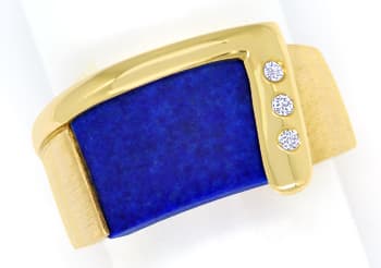 Foto 1 - Design-Ring Lapislazuli und Brillanten in 18K Gelbgold, S1481