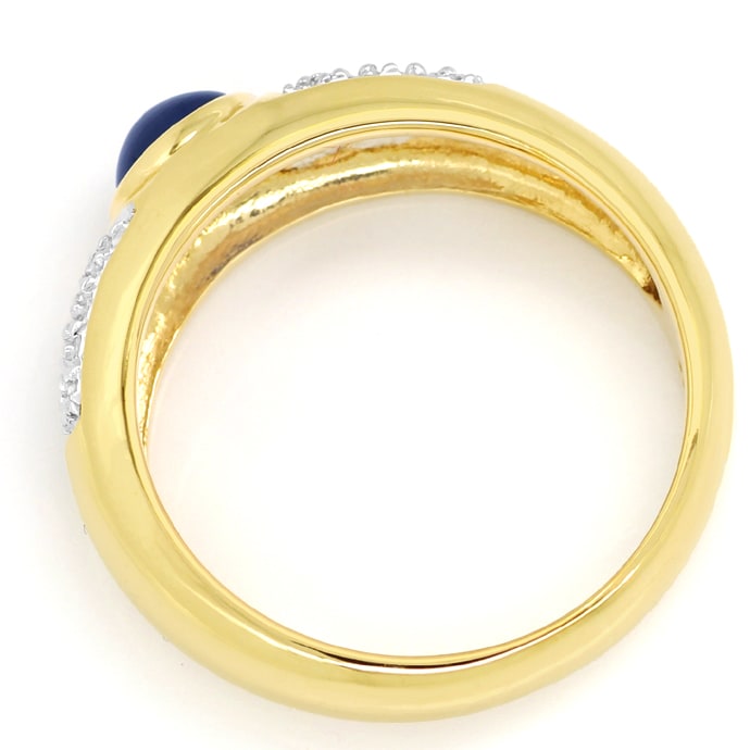 Foto 3 - Goldbandring mit ovalem Safir Cabochon und 10 Diamanten, S1502