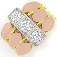 zum Artikel ArtDeco Diamantenring 0,86ct Diamanten in Tricolor Gold, S1526